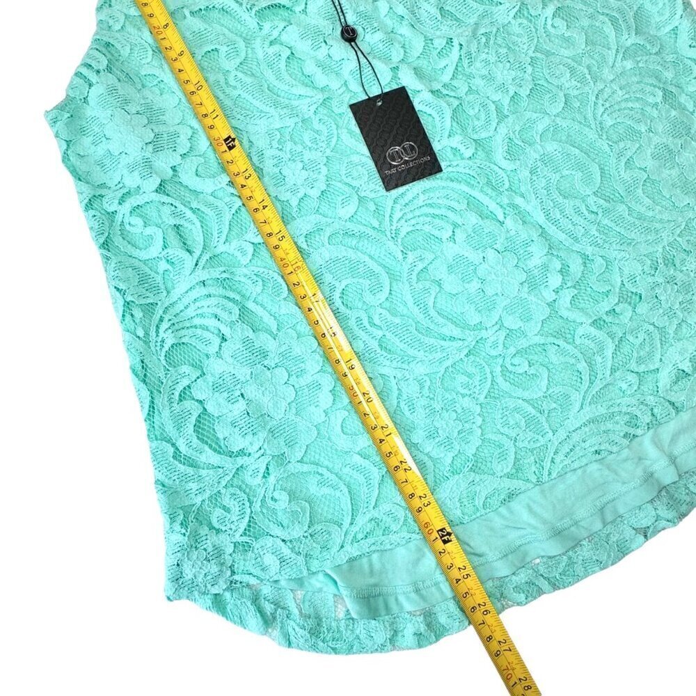 NWT Tart Collections Floral Lace Tank Top Sz.L Mint Green Scoop Neck Fairy - Picture 6 of 11